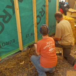 external side of straw bale wall